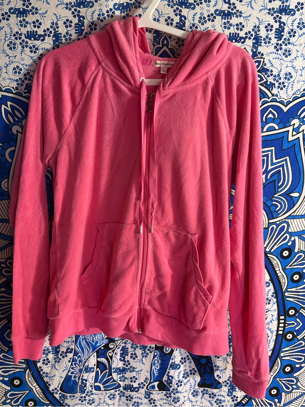 Juicy Couture Pink Velour Zip-Up Hoodie
